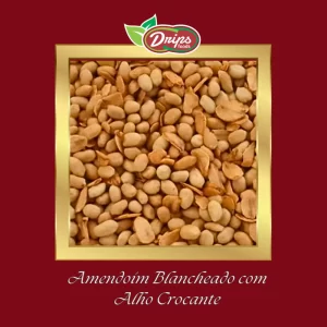 Amendoim sem Pele com alho laminado frito - pct 100g